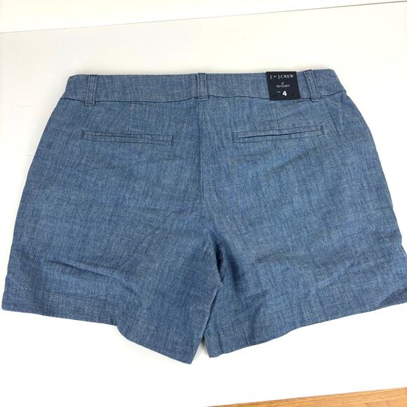 J by J. Crew 5" Shorts size 4 Blue 100% Cotton B9356 preppy classic casual - Picture 2 of 4